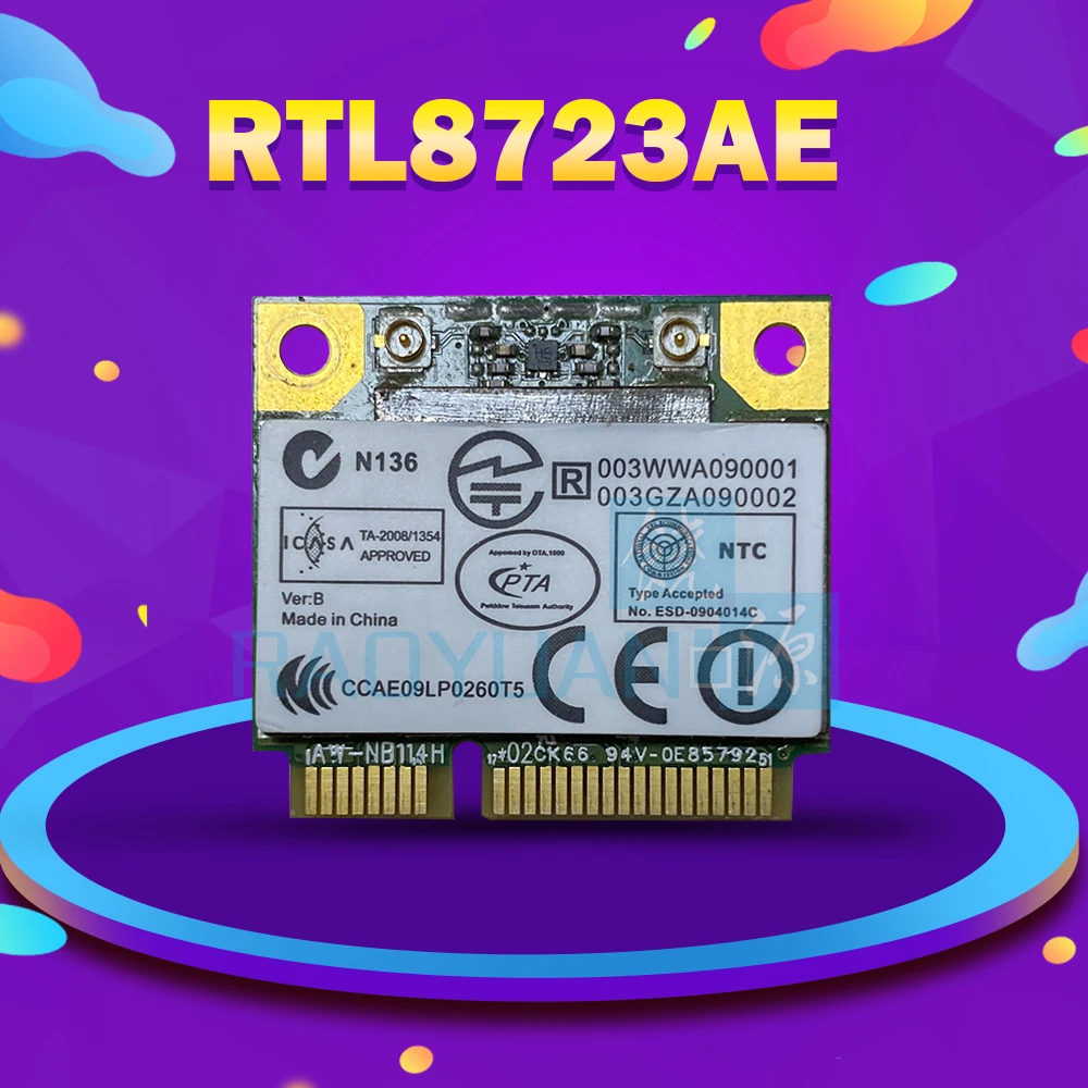 AzureWave AW-NB114H RTL8723AE Half Mini PCI-Express 300M+Bluetooth4.0 Wlan Wireless Wifi Card
AzureWave AW-NB114H RTL8723AE Half Mini PCI-Express 300M+Bluetooth4.0 Wlan Wireless Wifi Card