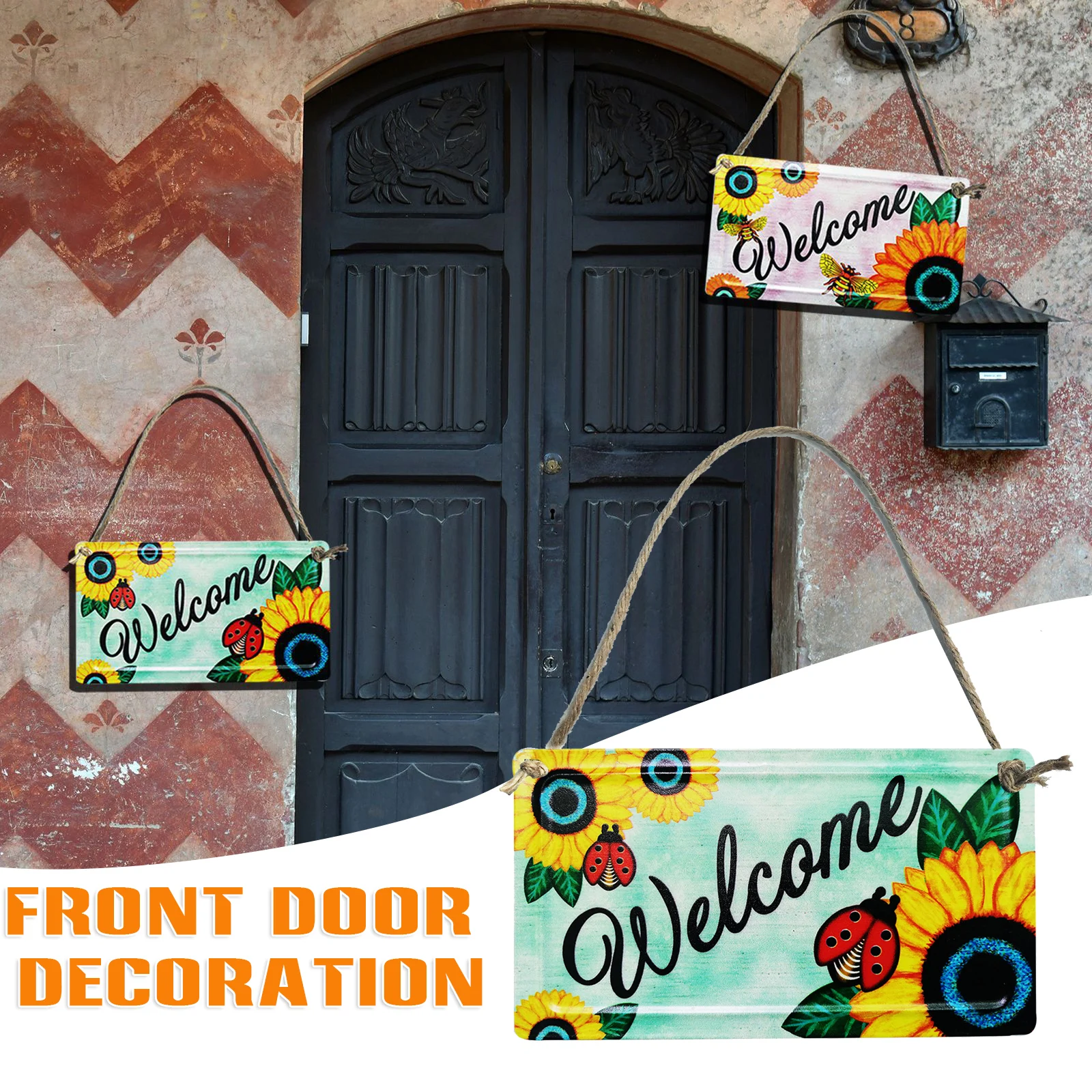 Creative Metal Welcome Sign Painted Front Door Hanging Ornament Personalized Wall Art Decor for Home Garden Courtyard B99
Creative Metal Welcome Sign Painted Front Door Hanging Ornament Personalized Wall Art Decor for Home Garden Courtyard B99