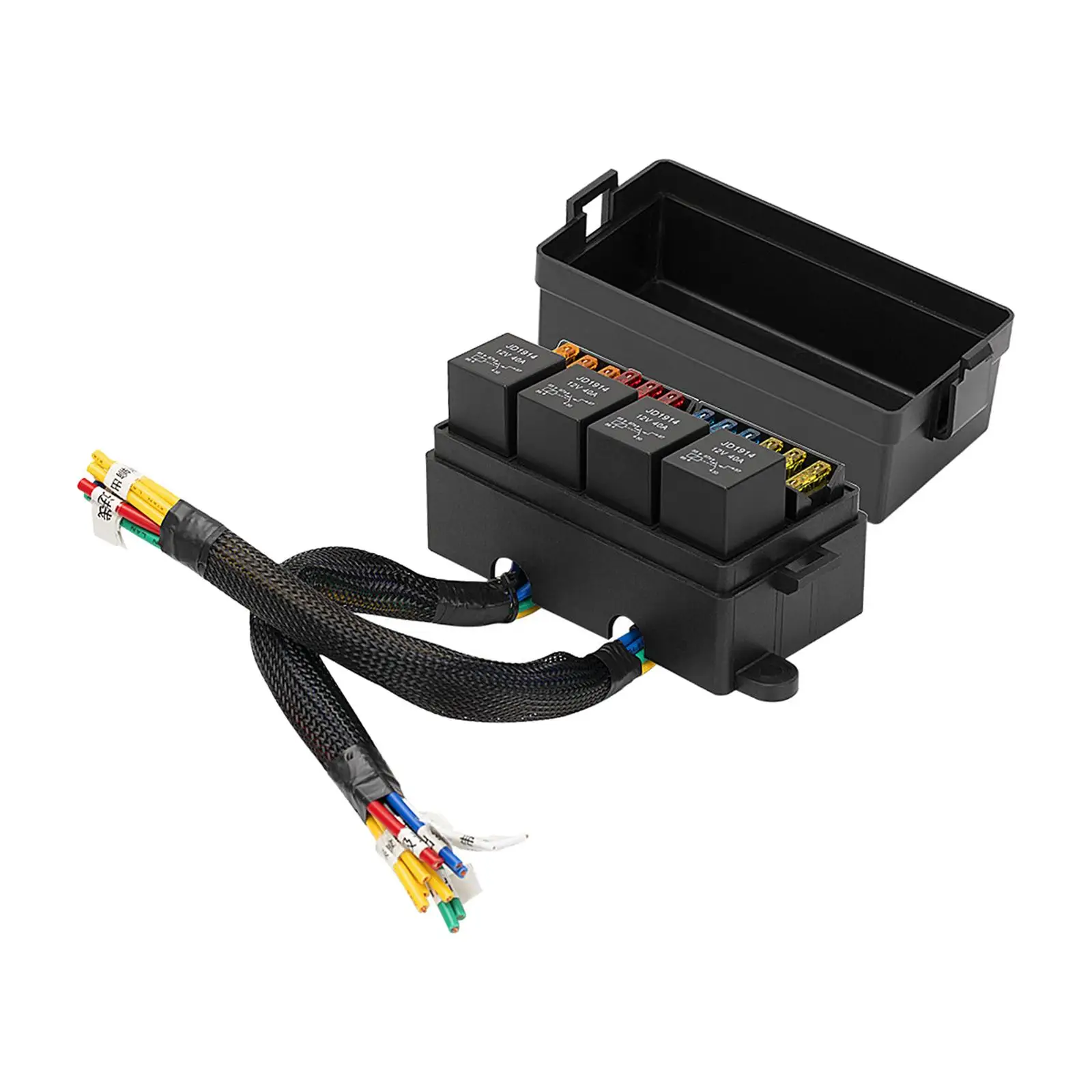 12 Way Fuse Relay Box Block Holder Ato Atc Fuse Waterproof 12V Wiring Harness 4Pcs 5 Pins 40A Relay for Boat Car Yachts SUV
12 Way Fuse Relay Box Block Holder Ato Atc Fuse Waterproof 12V Wiring Harness 4Pcs 5 Pins 40A Relay for Boat Car Yachts SUV