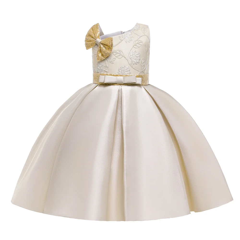 Kids Girls Clothing Solid Color Party Dress O-neck Sleeveless Leaf Pattern Embroidery Ball Gown With Sequins Bow Decoration
Kids Girls Clothing Solid Color Party Dress O-neck Sleeveless Leaf Pattern Embroidery Ball Gown With Sequins Bow Decoration