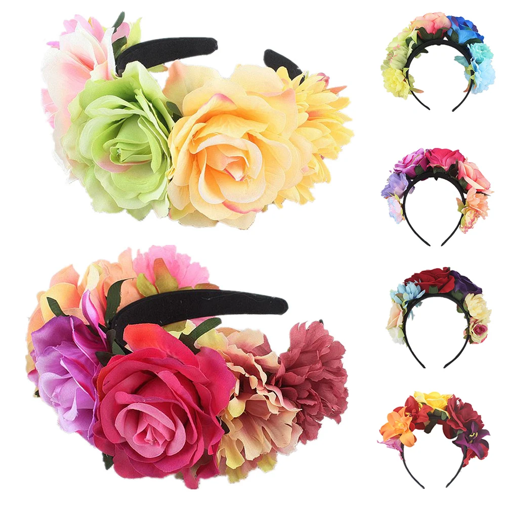 Halloween Simulation Colorful Rose Flower Headband Fairy Butterfly Mexican Crown Cosplay Day of The Dead Headpiece Headwear
Halloween Simulation Colorful Rose Flower Headband Fairy Butterfly Mexican Crown Cosplay Day of The Dead Headpiece Headwear