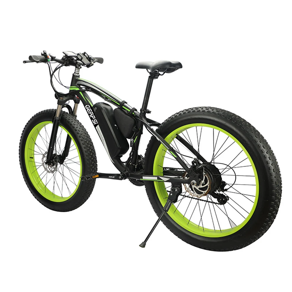 

Велосипед электрический с амортизацией, колеса 26 Дюймов 48 в 10 Ач, модный двойной дисковый тормоз, алюминиевый сплав, для езды по бездорожью и снегу