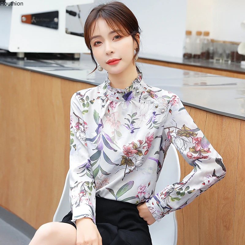 Блузка Женская атласная с длинным рукавом и воротником в виде листьев лотоса
Блузка Женская атласная с длинным рукавом и воротником в виде листьев лотоса