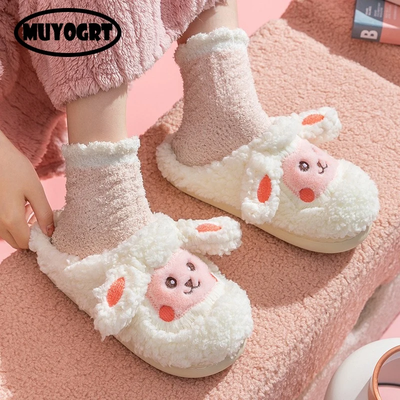 Cute Sheep Plush Slippers For Women Big Ear Fluffy Slippers 2022 Winter Warm Plush Funny Slippers Girls Bedroom Home Slides
Cute Sheep Plush Slippers For Women Big Ear Fluffy Slippers 2022 Winter Warm Plush Funny Slippers Girls Bedroom Home Slides