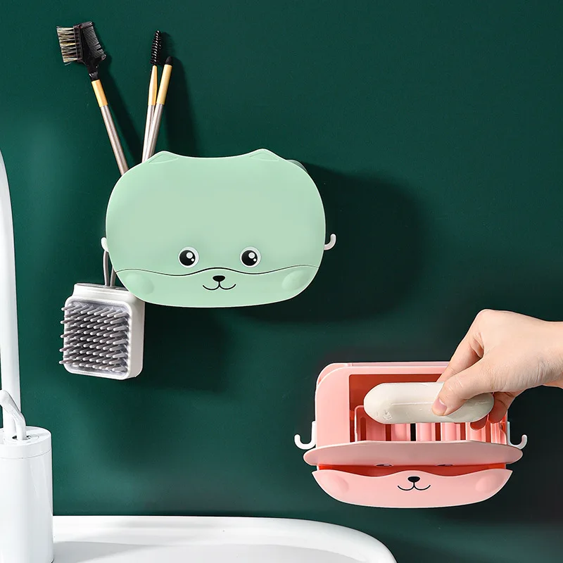 Cat Soap Box Dish Rack Punch-free Wall-mounted Double Layer Holder Drain Soap Holder Bathroom Storage Bathroom Accessories
Cat Soap Box Dish Rack Punch-free Wall-mounted Double Layer Holder Drain Soap Holder Bathroom Storage Bathroom Accessories