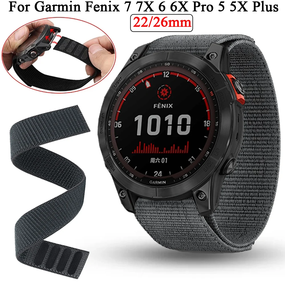 22 26mm Band Nylon Straps For Garmin Fenix 7 7X 6 6X Pro 5X 5 Plus 3 3HR Epix 945 Smart Watchbands Soft Correa Easyfit Bracelet
22 26mm Band Nylon Straps For Garmin Fenix 7 7X 6 6X Pro 5X 5 Plus 3 3HR Epix 945 Smart Watchbands Soft Correa Easyfit Bracelet