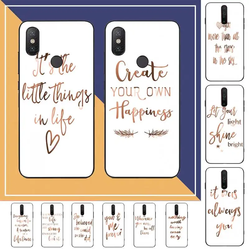

Simple English Word Phrase Inspirational Phone Case for Redmi Note 8 7 9 4 6 pro max T X 5A 3 10 lite pro