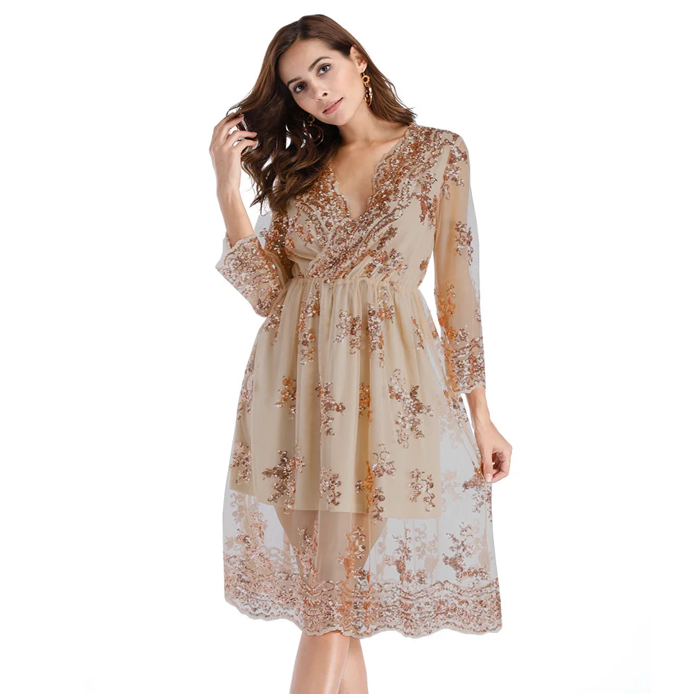 shipping Free New Summer Female dress casual Loose dress for women plus size V-Neck sexy dress Sequins women dress black Seller
shipping Free New Summer Female dress casual Loose dress for women plus size V-Neck sexy dress Sequins women dress black Seller