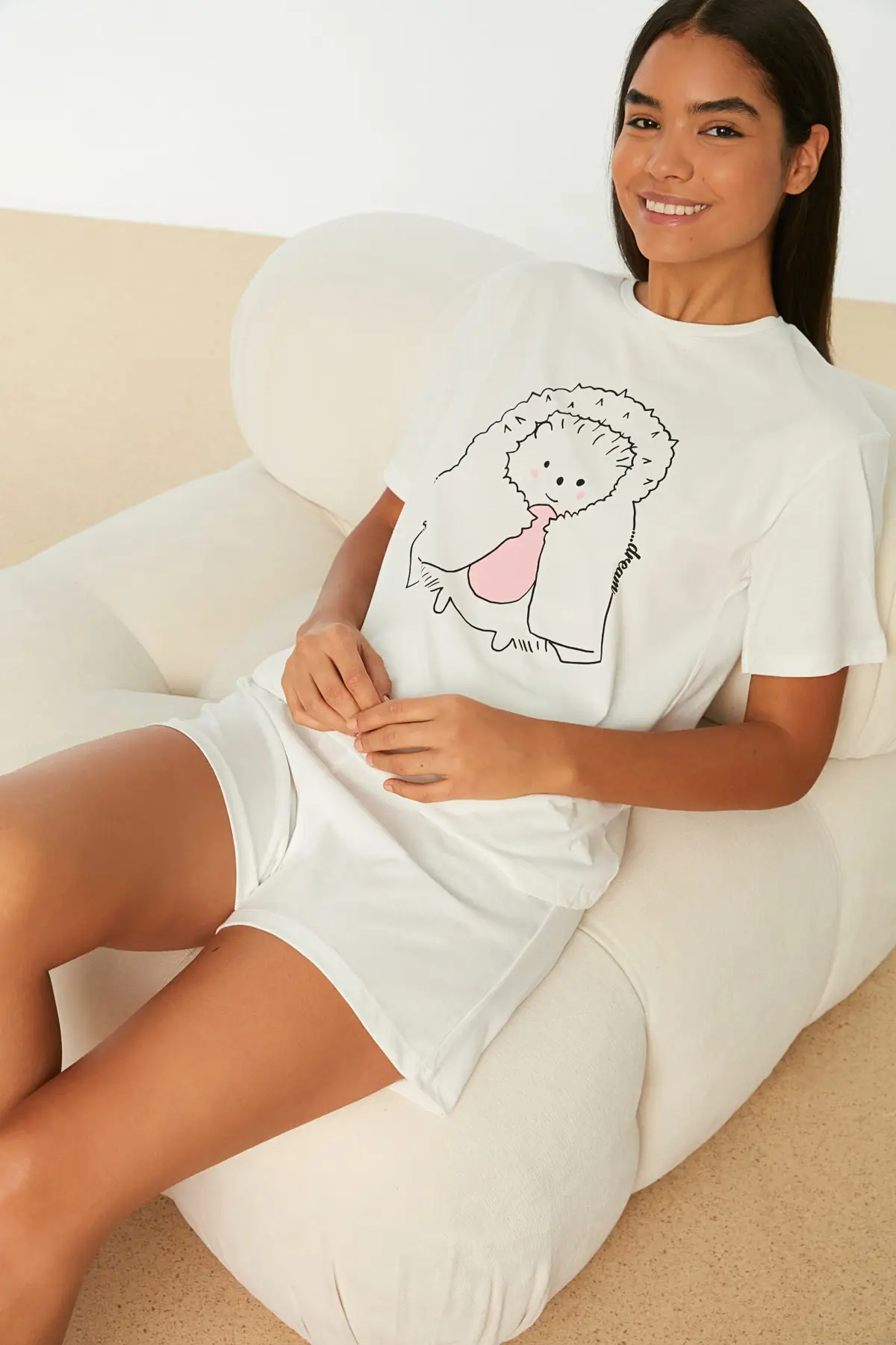 Women's Pajamas Ecru Printed Knitted Sleep Lounge Pajamas Nightwear Nightwear Nightwear Nightwear Casual Home Clothing
Women's Pajamas Ecru Printed Knitted Sleep Lounge Pajamas Nightwear Nightwear Nightwear Nightwear Casual Home Clothing