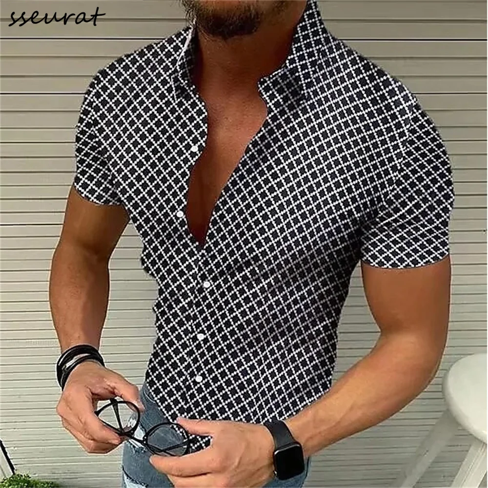 SSEURAT Casual Plaid Printed Short Sleeve Shirts Men Summer Fashion Buttoned Tops Men's Turn-down Collar Shirt 2022 Streetwear
SSEURAT Casual Plaid Printed Short Sleeve Shirts Men Summer Fashion Buttoned Tops Men's Turn-down Collar Shirt 2022 Streetwear