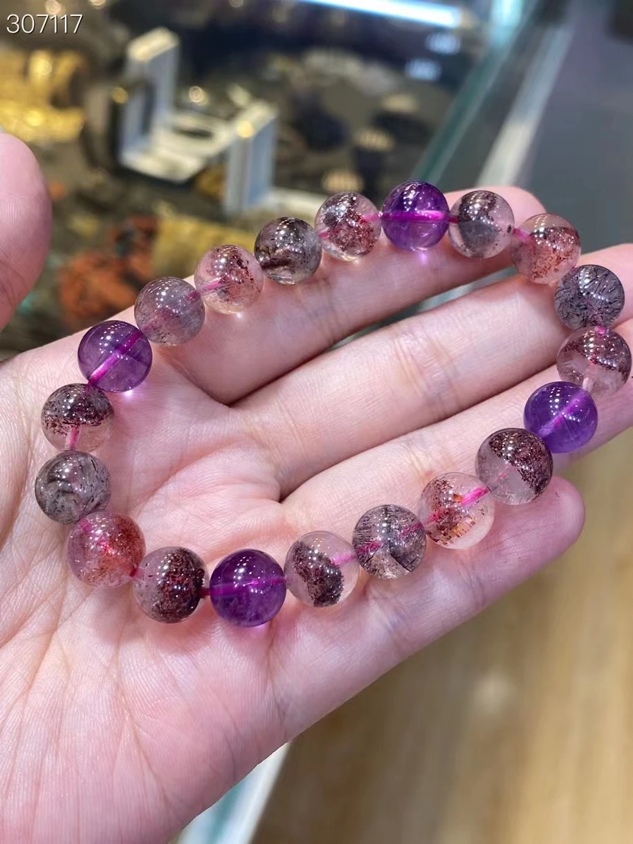 Natural Super Seven 7 Rutilated Red Lepidocrocite Quartz Bracelet 9.5mm Clear Round Beads Super 7 Crystal Women Men AAAAAAA
Natural Super Seven 7 Rutilated Red Lepidocrocite Quartz Bracelet 9.5mm Clear Round Beads Super 7 Crystal Women Men AAAAAAA