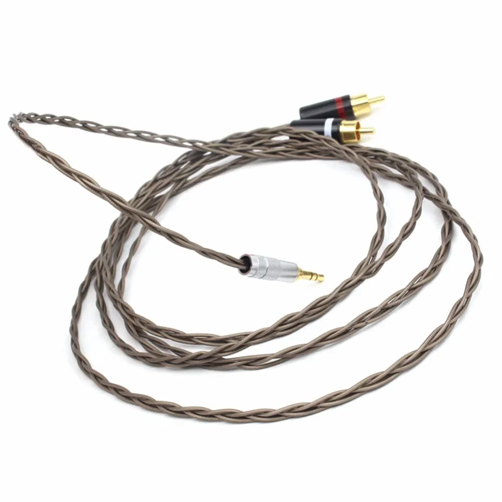 HIFI 3 5 мм Stereo auf 2 Cinch-stecker Kabel Odin Siver berzogene zu Doppel RCA Stecker Audio aux