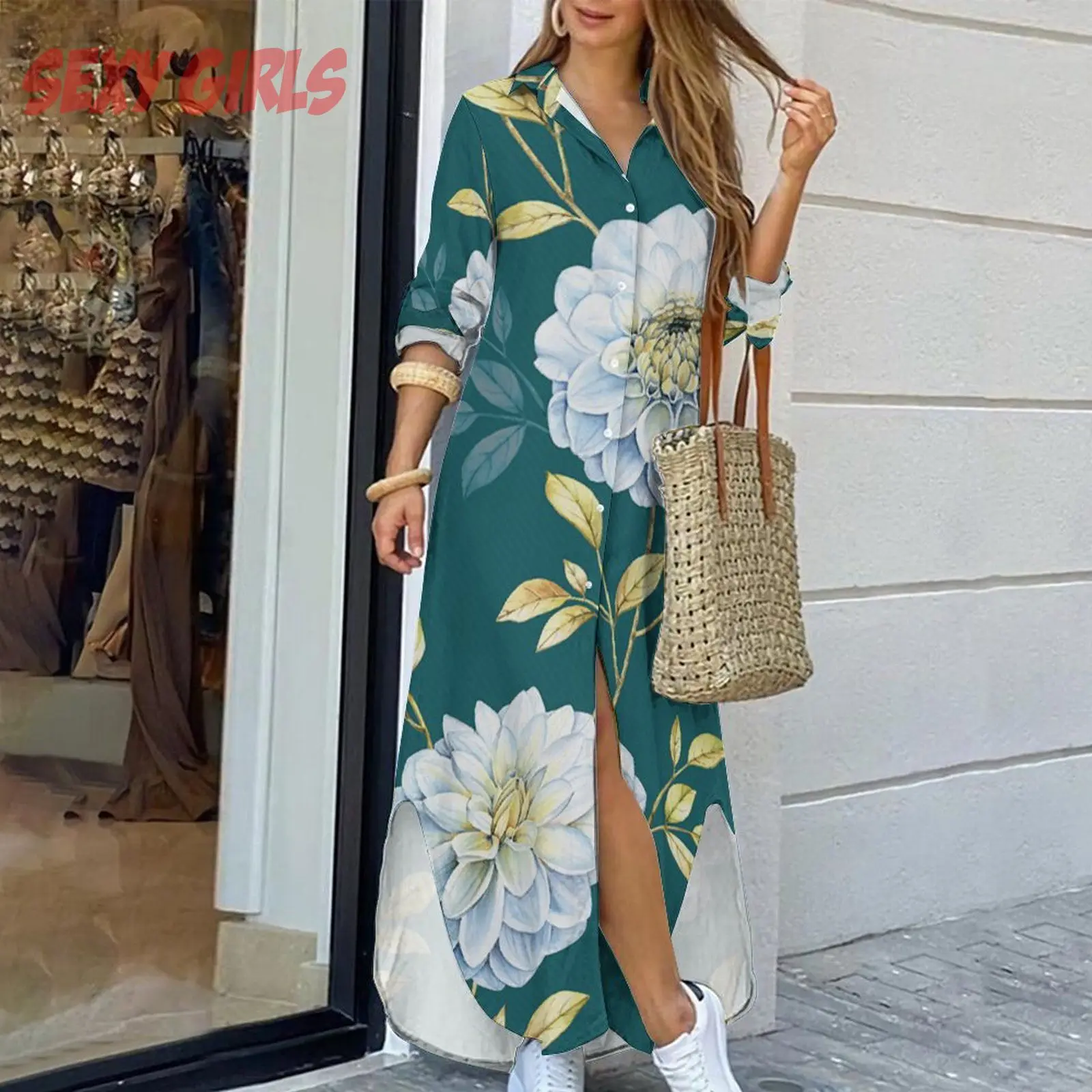 Women Long Flower Dresses 2023 Summer Fashion Loose Button Shirt Printing Pocket Denim Maxi Female Casual Plaid Elegant Sundress
Women Long Flower Dresses 2023 Summer Fashion Loose Button Shirt Printing Pocket Denim Maxi Female Casual Plaid Elegant Sundress