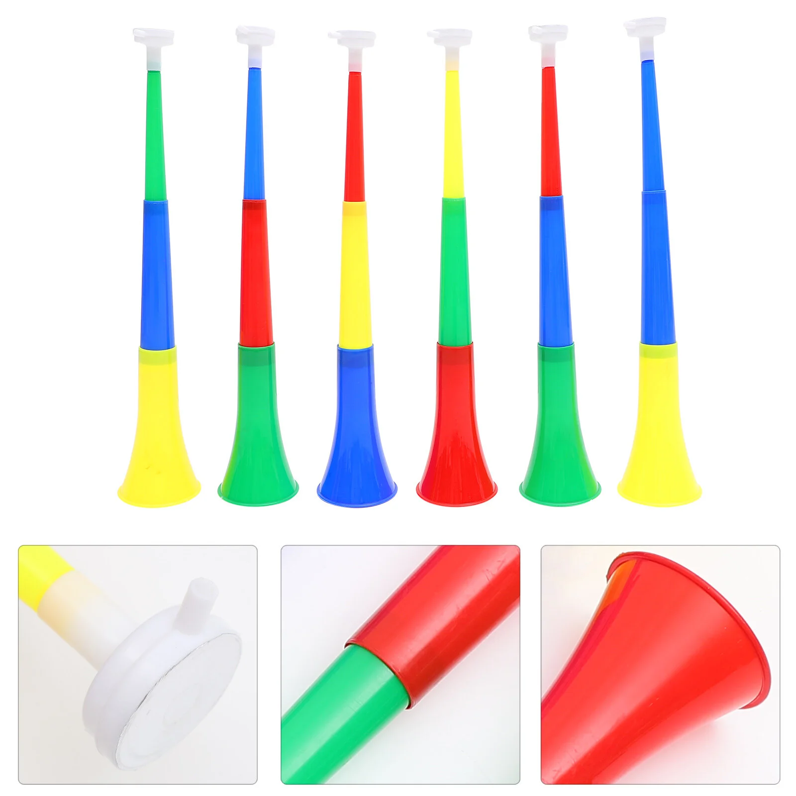6 Piece Set Plastic Collapsible Trumpet Horn Noisemaker Prop Sports Events Party
6 Piece Set Plastic Collapsible Trumpet Horn Noisemaker Prop Sports Events Party