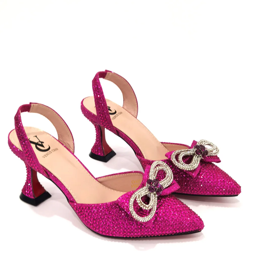 New Arrival Fuchsia Color Italian Ladies Sexy High Heels Women Pumps Rhinestones Ladies Pumps African Sandal Shoes for Parties
New Arrival Fuchsia Color Italian Ladies Sexy High Heels Women Pumps Rhinestones Ladies Pumps African Sandal Shoes for Parties