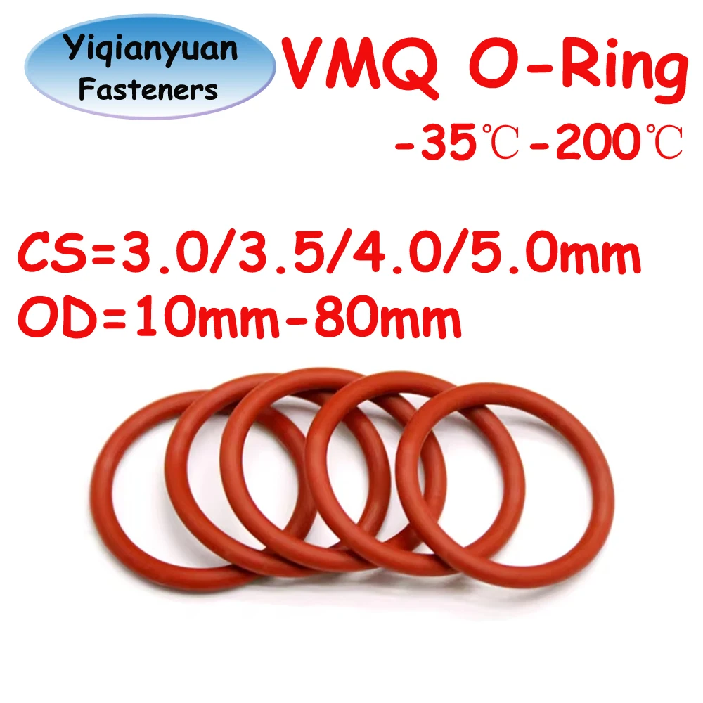 Силиконовые уплотнительные кольца Yiqianyuan VMQ красного цвета 10-80 мм
Силиконовые уплотнительные кольца Yiqianyuan VMQ красного цвета 10-80 мм