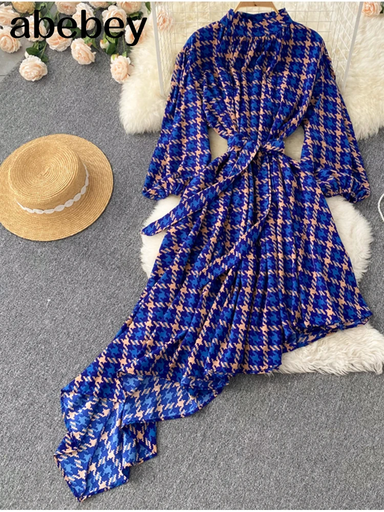 2022 Leopard Print Women Dress Turtleneck Long Sleeves Irregular Plaid Midi Sundress French Ladies Fashion Long Dress
2022 Leopard Print Women Dress Turtleneck Long Sleeves Irregular Plaid Midi Sundress French Ladies Fashion Long Dress