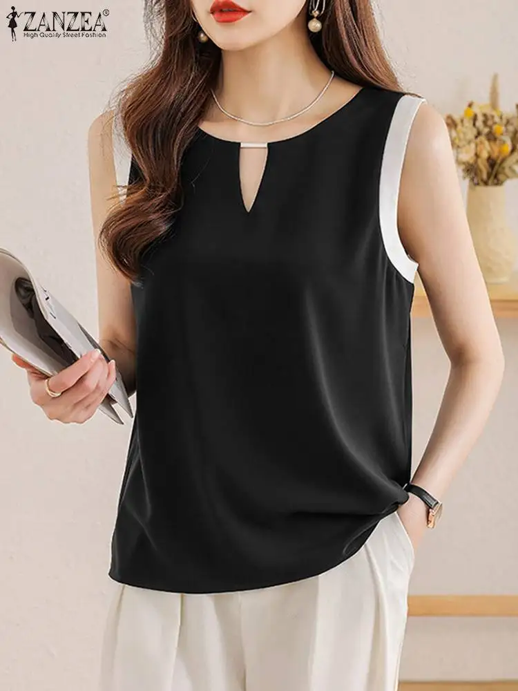 Модная Лоскутная Блузка, летняя повседневная офисная рубашка ZANZEA, женские майки без рукавов с V-образным вырезом, повседневные праздничные Топы оверсайз
Модная Лоскутная Блузка, летняя повседневная офисная рубашка ZANZEA, женские майки без рукавов с V-образным вырезом, повседневные праздничные Топы оверсайз