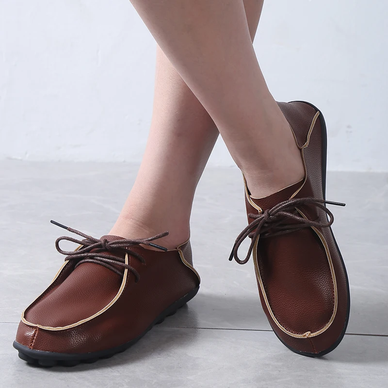 Women Flats Spring Autumn Women Leather Shoes with Lace-up Non-slip Casual Shoes Women Loafers Soft Nurse Shoes
Women Flats Spring Autumn Women Leather Shoes with Lace-up Non-slip Casual Shoes Women Loafers Soft Nurse Shoes
