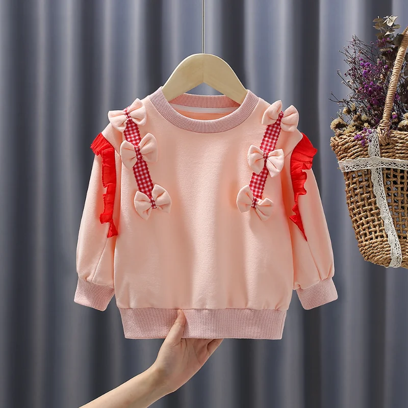 2023 Spring and Autumn New Girls Hoodie, Cute Bow and Crew Neck Cotton Fall Sweatshirt
2023 Spring and Autumn New Girls Hoodie, Cute Bow and Crew Neck Cotton Fall Sweatshirt