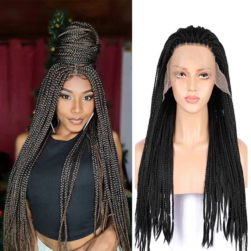 Natural Looking Synthetic Preplucked 13x6 Lace Front Box Braids Hand Braided Wigs For Black Women Babyhair Lightweight Braiding
Natural Looking Synthetic Preplucked 13x6 Lace Front Box Braids Hand Braided Wigs For Black Women Babyhair Lightweight Braiding