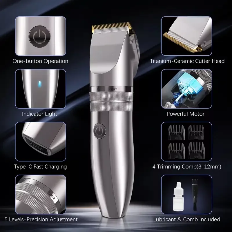 NEW2023 Hair Clipper For Men Professional Trimming Comb Cutter Head Included Type C Fast Charging Best Gift For Him
NEW2023 Hair Clipper For Men Professional Trimming Comb Cutter Head Included Type C Fast Charging Best Gift For Him