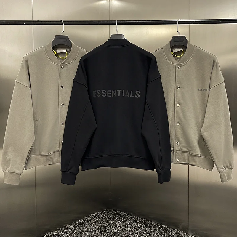 Fashion High Quality 1:1 New Oversized Mens Essentials Baseball Jacket 3M Reflective Letter Hip Hop Loose Unisex Coat
Fashion High Quality 1:1 New Oversized Mens Essentials Baseball Jacket 3M Reflective Letter Hip Hop Loose Unisex Coat
