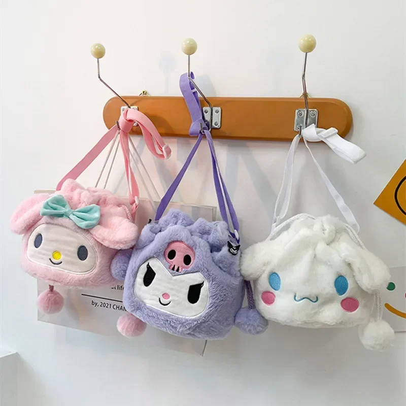 

Sanrio Kawaii Cinnamoroll сумка My Melody Kuromi мультфильм милая плюшевая сумка студент Ins аниме на одно плечо сумка через плечо подарок