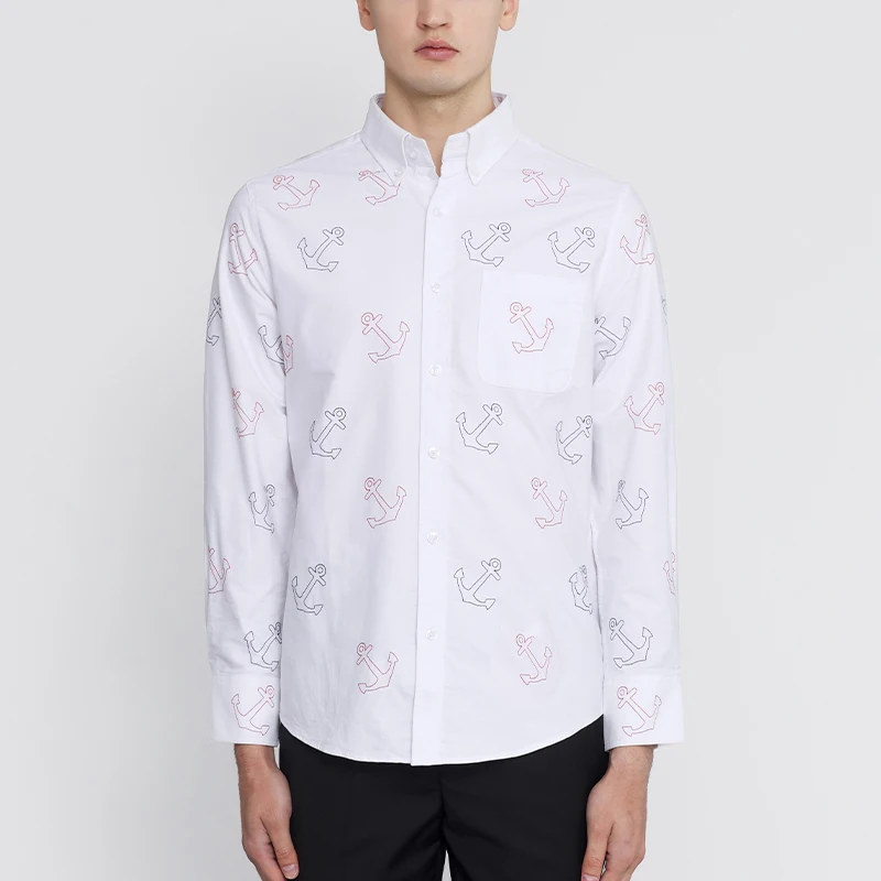 TB THOM Men's Shirt Clothing Solid White Top Fashion Brand Anchor Embroidery Slim Casual Fine Cotton Long Sleeve Women's Shirts
TB THOM Men's Shirt Clothing Solid White Top Fashion Brand Anchor Embroidery Slim Casual Fine Cotton Long Sleeve Women's Shirts
