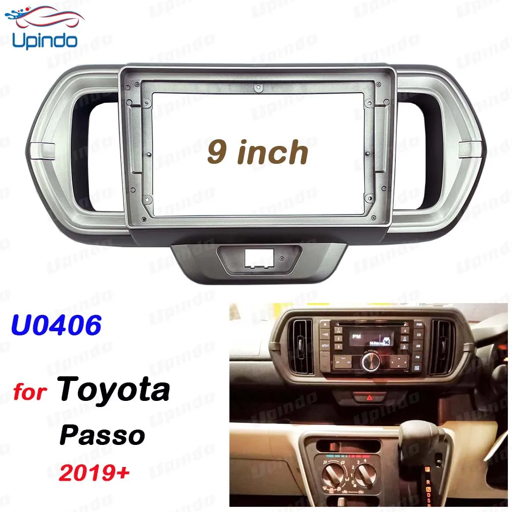 

Car Accessory 2 Din 9 Inch Radio Fascia DVD GPS MP5 Panel Frame for Toyota Passo 2019+ Dashboard Mount Kit