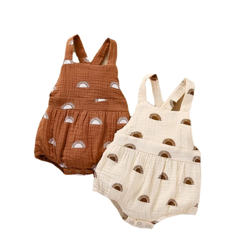 New Kids Rompers Baby Boys Girls Sun Print Cotton Linen Playsuits Suspender Jumpsuits Sunsuit Outfits Baby Summer Clothes
New Kids Rompers Baby Boys Girls Sun Print Cotton Linen Playsuits Suspender Jumpsuits Sunsuit Outfits Baby Summer Clothes