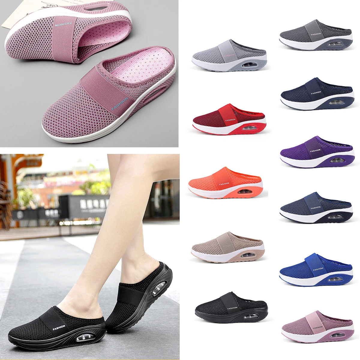 Mesh Lightweight Slippers Wedge Women's Sneakers Air Cushion Slip-on Women's Walking Shoes Orthopedic Women's Platform Mules
Mesh Lightweight Slippers Wedge Women's Sneakers Air Cushion Slip-on Women's Walking Shoes Orthopedic Women's Platform Mules