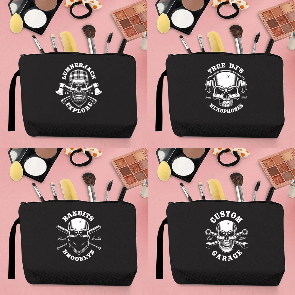 2022 Women's Bag Cosmetic Bag Trendy Cool Commuter Skull Pattern Printing Outdoor Travel Canvas Black Cosmetic Storage Hand Bag
2022 Women's Bag Cosmetic Bag Trendy Cool Commuter Skull Pattern Printing Outdoor Travel Canvas Black Cosmetic Storage Hand Bag