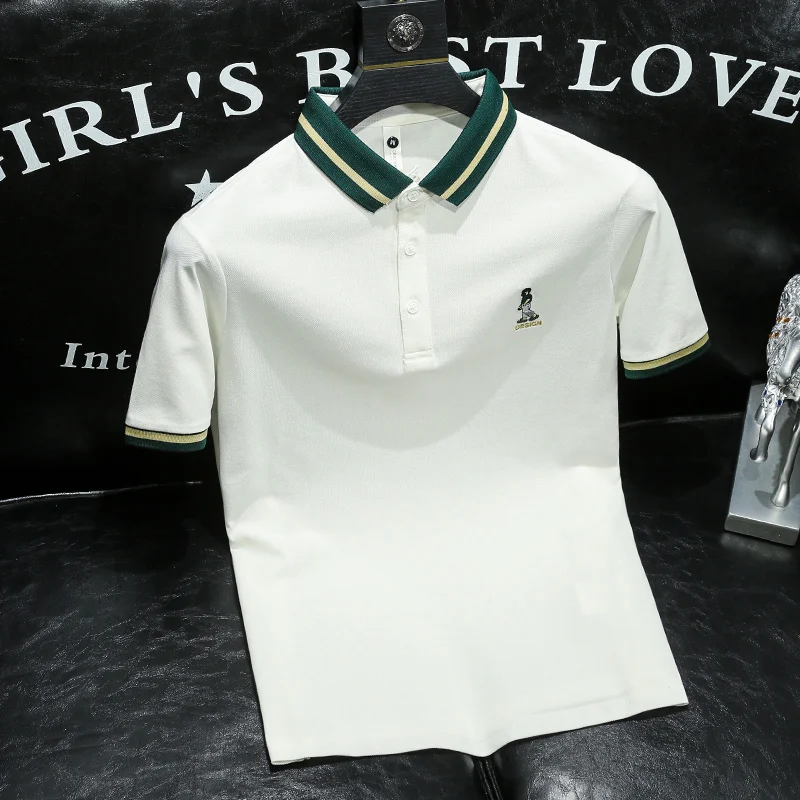 Golf Men's Lapel Polo Shirt Men's Slim Contrast Color Collar Half Sleeve T-Shirt 2022 Summer New
Golf Men's Lapel Polo Shirt Men's Slim Contrast Color Collar Half Sleeve T-Shirt 2022 Summer New