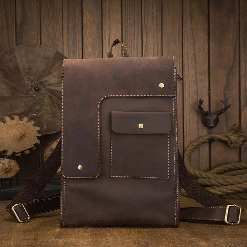 Personalized Cowhide Backpack Men's Motorcycle Trend Genuine Leather British Backpack Men's Leisure Travel Bag Computer Bag
Personalized Cowhide Backpack Men's Motorcycle Trend Genuine Leather British Backpack Men's Leisure Travel Bag Computer Bag
