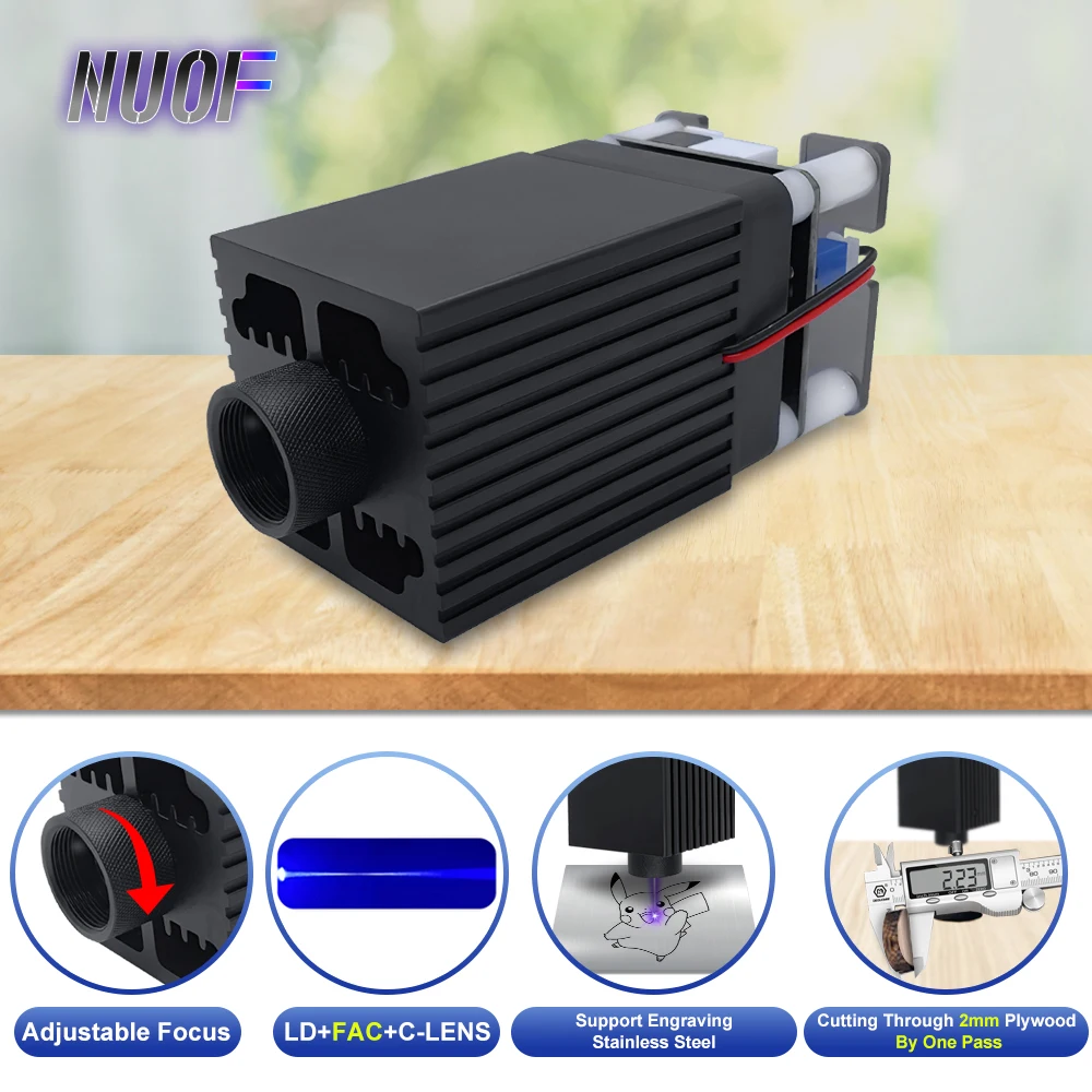 NUOF 7.5W Laser Module for Laser Engraver Cuting Engraving Wood 450nm Blue Laser TTL Module Smarter Tools
NUOF 7.5W Laser Module for Laser Engraver Cuting Engraving Wood 450nm Blue Laser TTL Module Smarter Tools