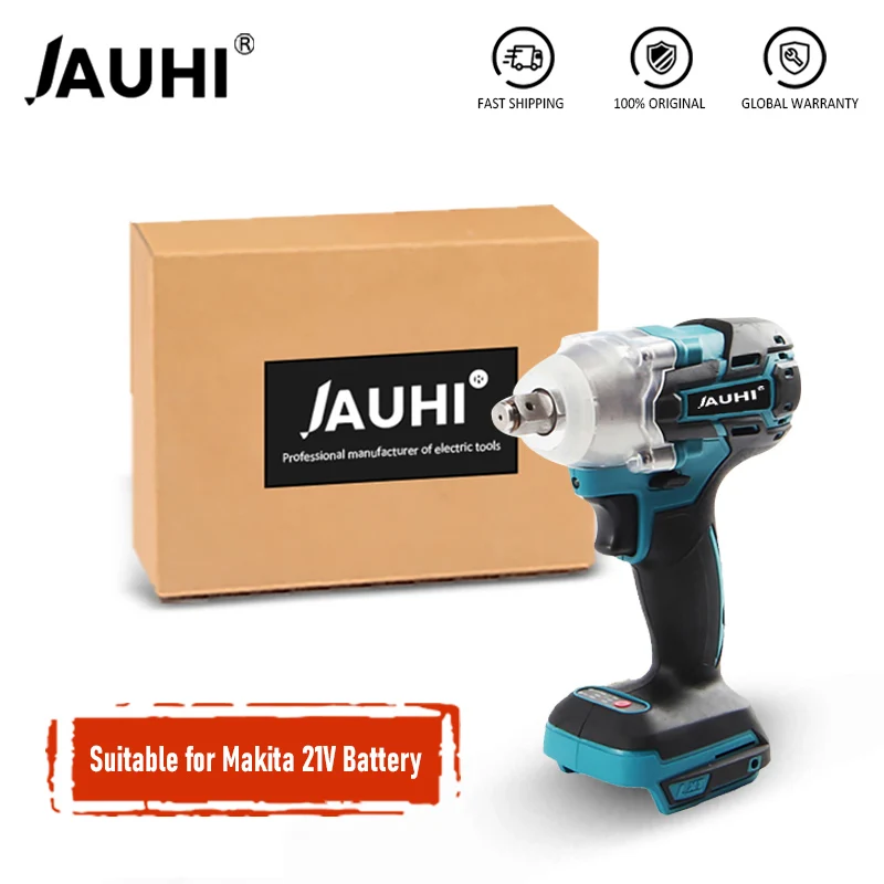 JAUHI 520N.M Brushless Electric Impact Wrench For Trucks 1/2 inch Cordless Wrench Electric Driver Tool For Makita 21V Battery
JAUHI 520N.M Brushless Electric Impact Wrench For Trucks 1/2 inch Cordless Wrench Electric Driver Tool For Makita 21V Battery