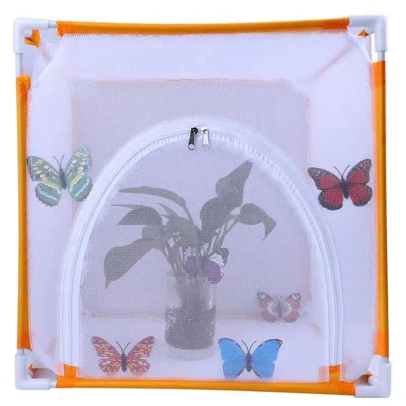

Insect Mesh Cage Butterfly Habitat Critter Observation Box Caterpillar Enclosure Double Zipper Insect Cage Insect Terrarium Ins