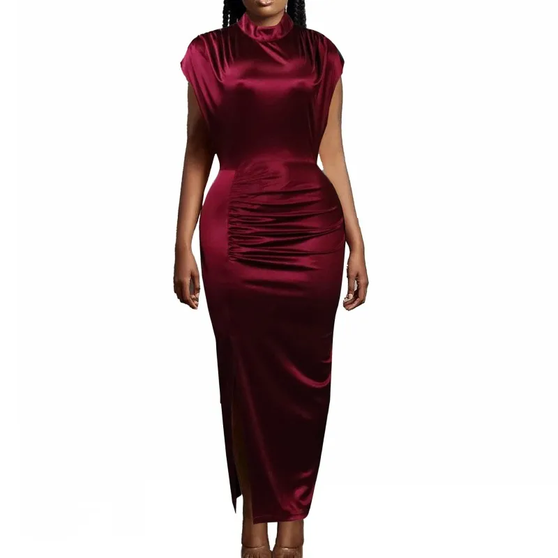 Long African Pencil Dress Women Sleeveless Stand Collar Robe Africa Clothing Summer New Solid Slim Elegant African OL Dress 2022
Long African Pencil Dress Women Sleeveless Stand Collar Robe Africa Clothing Summer New Solid Slim Elegant African OL Dress 2022
