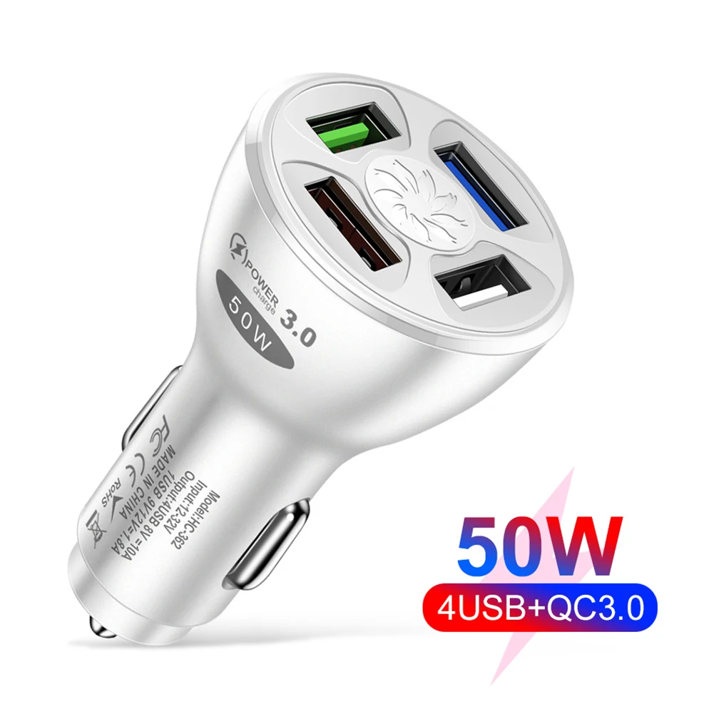 50W 4-USB Mini Car Dashboard Cell Phone Charger Durable Quick Charging Universal Car Adapter Mobile Phone Charger
50W 4-USB Mini Car Dashboard Cell Phone Charger Durable Quick Charging Universal Car Adapter Mobile Phone Charger
