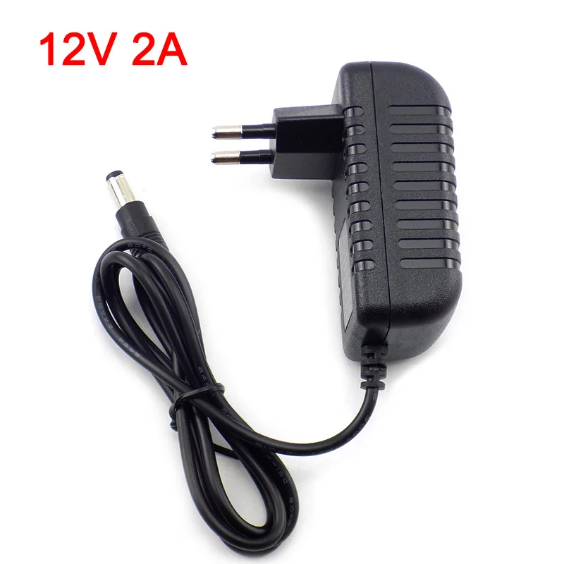 12V 2A 2000mA US EU Plug 5.5mm x 2.1mm 100-240V AC to DC Power Adapter Supply Charger Charging adapter for LED Strip Lamp Switch
12V 2A 2000mA US EU Plug 5.5mm x 2.1mm 100-240V AC to DC Power Adapter Supply Charger Charging adapter for LED Strip Lamp Switch