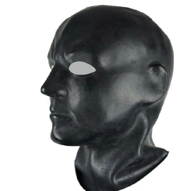 

Men's Latex Rubber Mask Long Neck Head Fetish Male Fetish Hood Halloween Cosplay Head Around 59-63cm