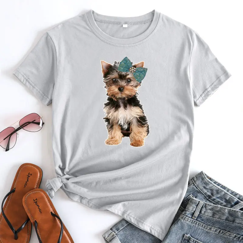 Creative Cute Puppy Printed Graphic Tees Women's Cotton T-Shirt Crop Short Sleeve Tee Woman Fashion Clothing Offer Free Shipping
Creative Cute Puppy Printed Graphic Tees Women's Cotton T-Shirt Crop Short Sleeve Tee Woman Fashion Clothing Offer Free Shipping