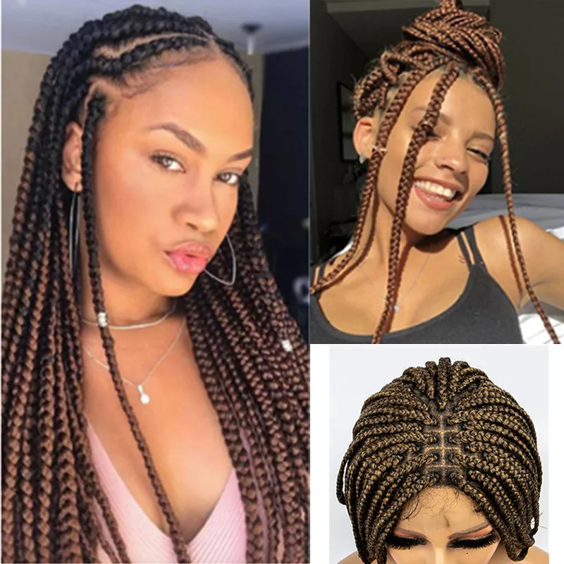 Brown Braid Full Lace Wig Synthetic Lace Front Wigs for Women African American Cosplay30-34 Inch Black Box Braided Wig Perruque
Brown Braid Full Lace Wig Synthetic Lace Front Wigs for Women African American Cosplay30-34 Inch Black Box Braided Wig Perruque