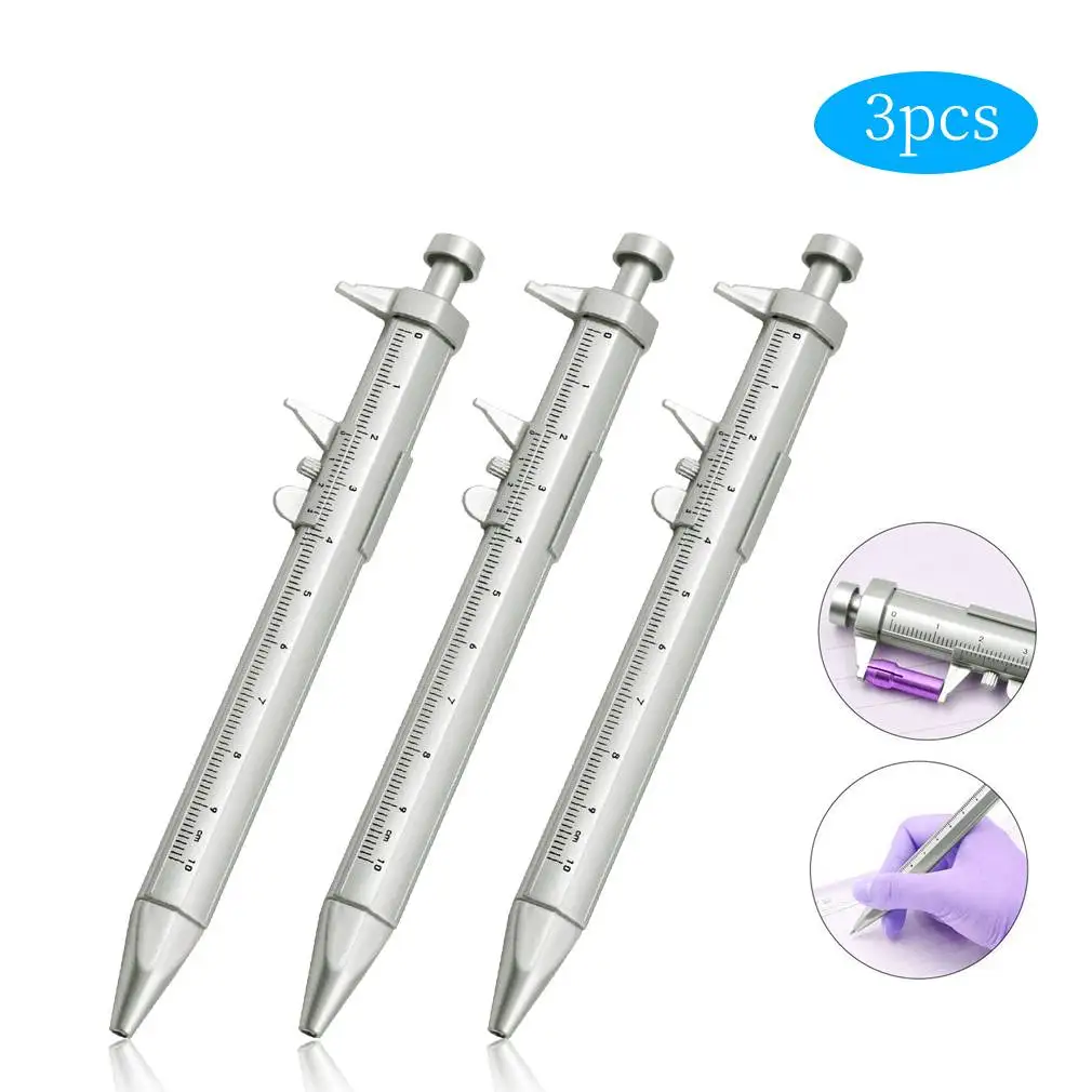 2/3PCS Calipers Vernier Caliper Tool Ballpoint Pen Silver Caliper Multifunction Pen Creative School Gift Marker Pen 0-100MM
2/3PCS Calipers Vernier Caliper Tool Ballpoint Pen Silver Caliper Multifunction Pen Creative School Gift Marker Pen 0-100MM