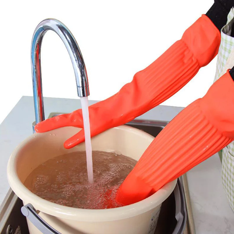 1 Pair Household Latex Kitchen Long Gloves For Dishes Washing Cooking Housework Cleaning Tools silicone Rubber Glove Butcher
1 Pair Household Latex Kitchen Long Gloves For Dishes Washing Cooking Housework Cleaning Tools silicone Rubber Glove Butcher
