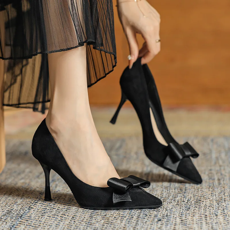 Women Fashion High Heeled Single Shoes Female Thin Heel Pointed Bowknot Pump Ladies Sexy Temperament High Heels Party Prom Shoes
Women Fashion High Heeled Single Shoes Female Thin Heel Pointed Bowknot Pump Ladies Sexy Temperament High Heels Party Prom Shoes