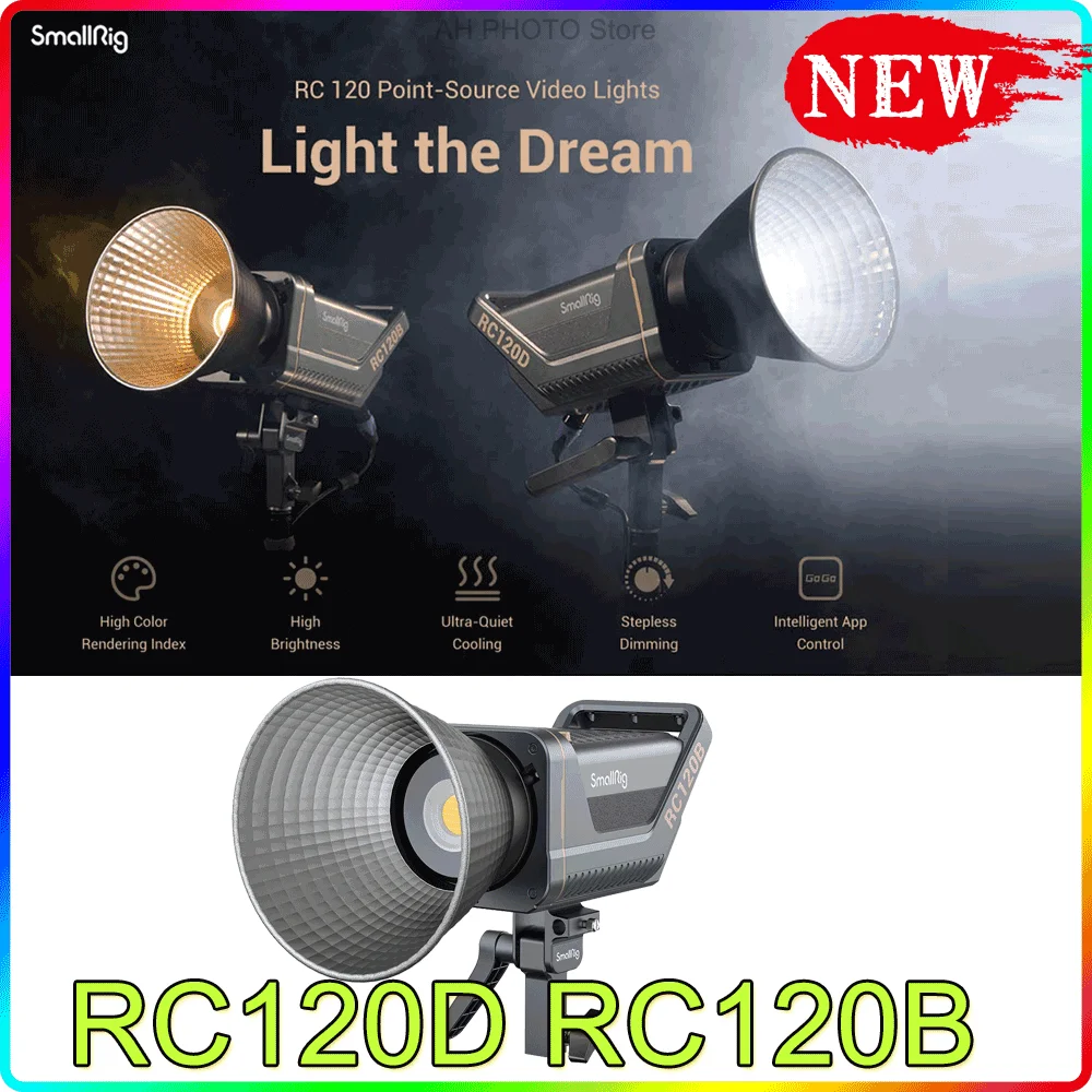 

Двухцветный СВЕТОДИОДНЫЙ светильник Smallrig RC120B 2700-6500K RC120D 5600KLED для видеосъемки с управлением через приложение и Bluetooth