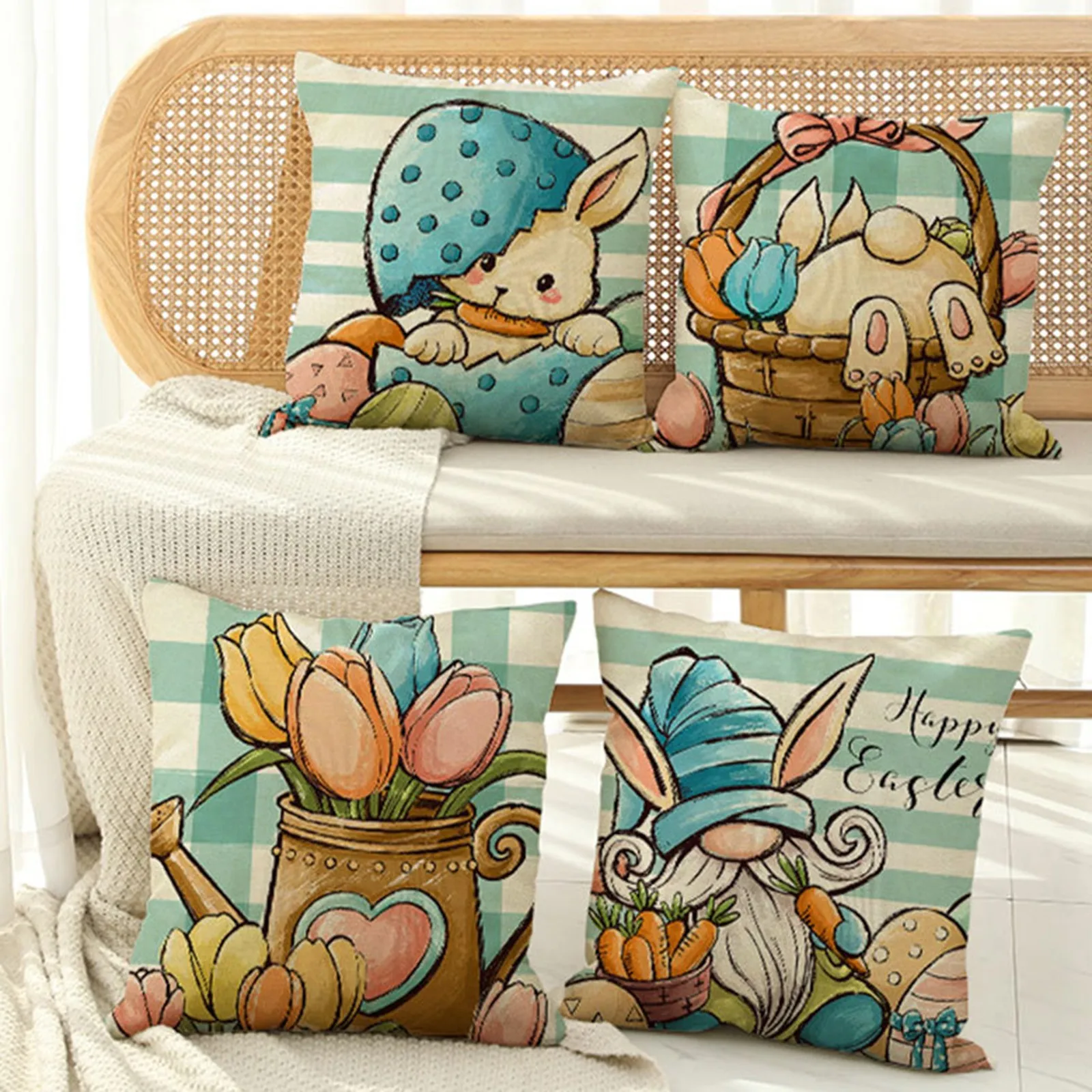 4PCS Easter Rabbit Throw Pillow Covers 18x18Inch Easter Pillowcases Decorative Cotton Linen Cushion Covers For Sofa Couch Bed
4PCS Easter Rabbit Throw Pillow Covers 18x18Inch Easter Pillowcases Decorative Cotton Linen Cushion Covers For Sofa Couch Bed