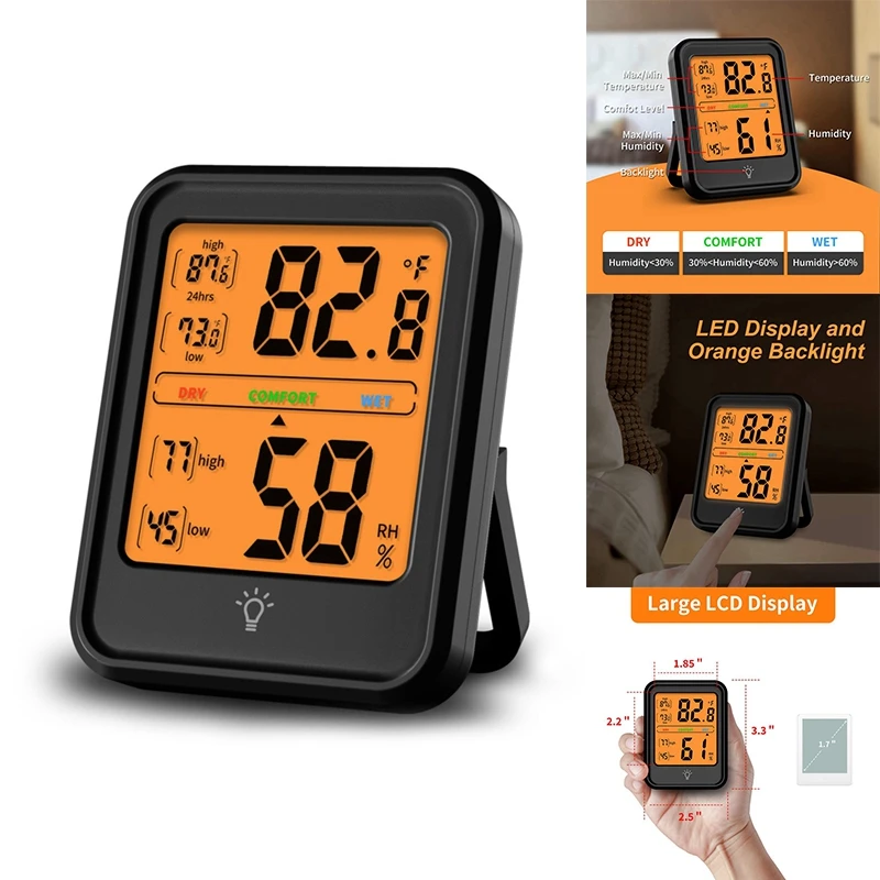 Indoor Thermometer Digital Thermometer For Home Thermometer And Humidity Gauge With Temperature Humidity Monitor
Indoor Thermometer Digital Thermometer For Home Thermometer And Humidity Gauge With Temperature Humidity Monitor